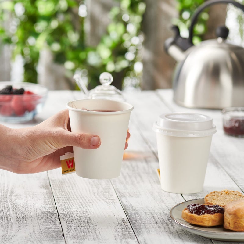 GUSTO 10 oz White Paper Cups [300 Count] Disposable Coffee Cups for Hot & Cold Beverages, Sturdy Paper Drinkware for Home, Office & Events (Formerly Comfy Package) - Image 3